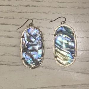 Elle Gold Drop Earrings in Abalone Shell